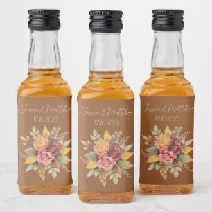 Herbst Terracotta Rustikale Hochzeit Alkoholflaschenetikett