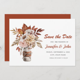 Herbst Terracotta Rustikale Hochzeit Save The Date