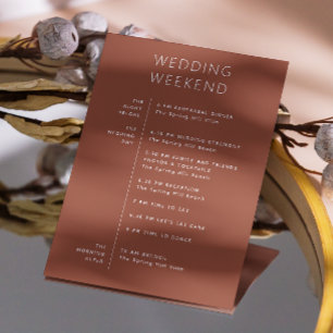 Herbst Terracotta Wochenende Ausflug. Hochzeitsemp Einladung