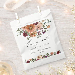 Herbst Terrakotta Burgunder Floral Liebe ist süß Geschenktütchen