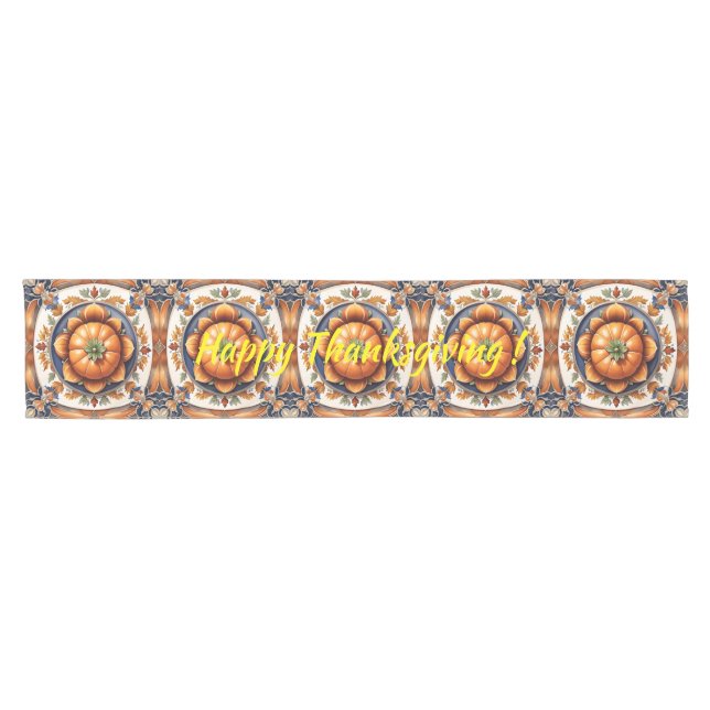 Herbst-Thanksgiving Trendy Pumpkin Collection Kurzer Tischläufer (Horizontal)