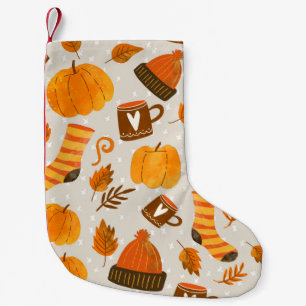 Herbst Thema Nahtloses Muster Tile Kleiner Weihnachtsstrumpf