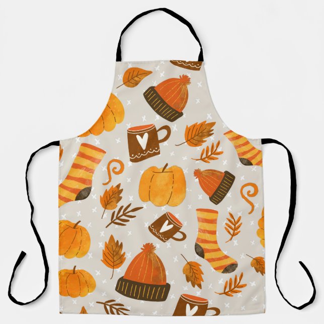 Herbst Thema Nahtloses Muster Tile Schürze (Vorderseite)