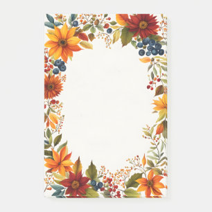 Herbst-Themen-Blumen und Beeren Post-it Klebezettel