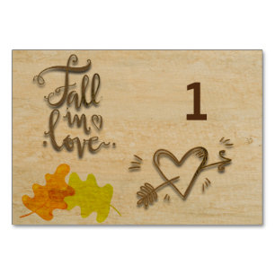 Herbst-Themen-Hochzeit zum Verlieben Tischnummer