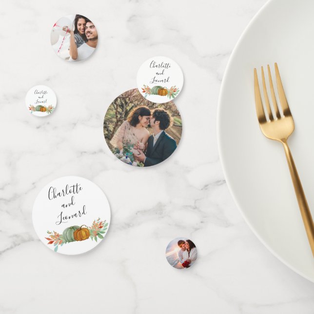 Herbst Tischdekor Hochzeitstisch Foto Konfetti (Gruppe)