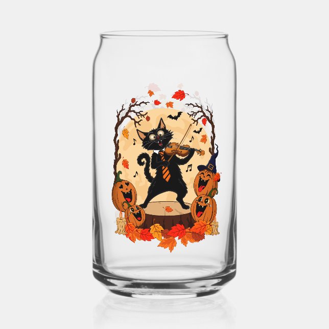 Herbst-Trinkglas mit Design Dosenglas (Vorderseite)