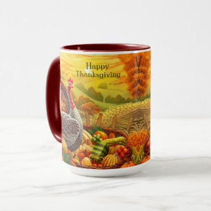 Herbst Truthahn Kürbisse Thanksgiving Tasse