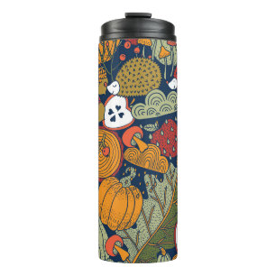 Herbst, Tupfen, Vintage, nahtloses Muster. Thermosbecher