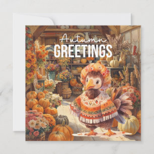 Herbst Türkei im Erntedank Florist Shop Feiertagskarte