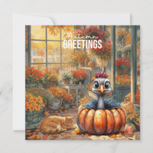 Herbst Türkei im Erntedank Florist Shop Feiertagskarte