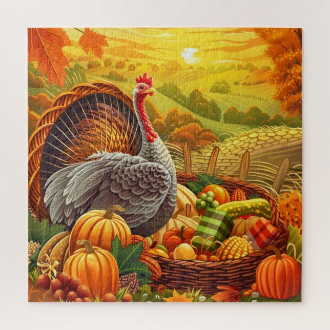 Herbst Türkei Pumpkins Erntedank Jigsaw Puzzle (Vertikal)