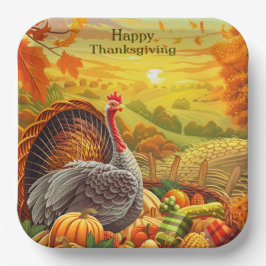 Herbst Türkei Pumpkins Erntedank Papierplatte Pappteller