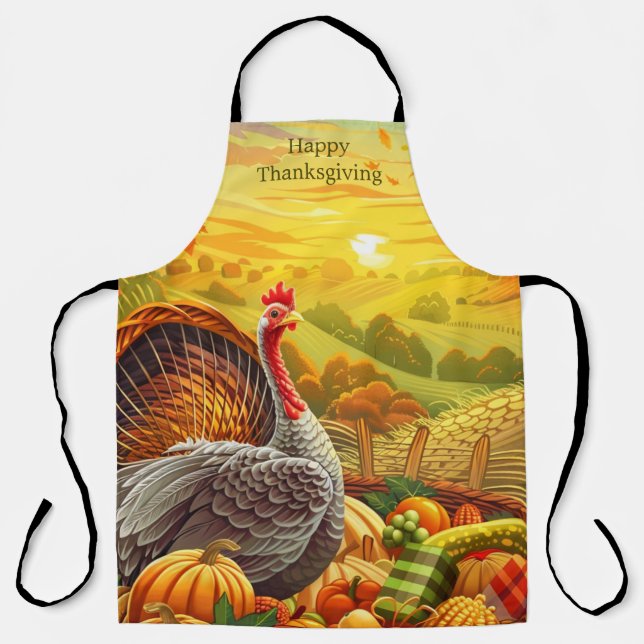 Herbst Türkei Pumpkins Erntedank Schürze (Vorderseite)