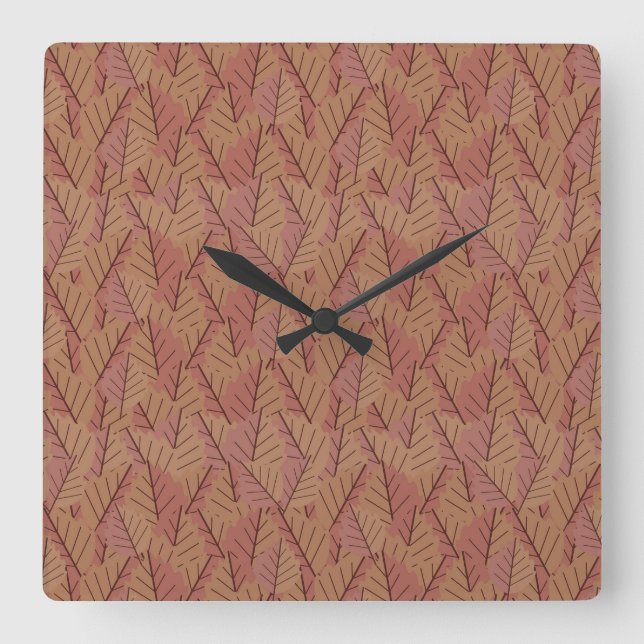 Herbst Twig Quadratische Wanduhr (Vorderseite)