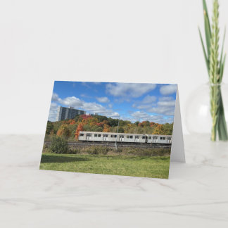 Herbst-U-Bahn-Aufseher-Woods-Faltkarte Dankeskarte