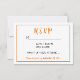Herbst-UAWG Orange-Herbsthochzeitsfeier Minimalist RSVP Karte