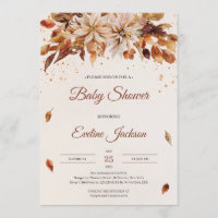 Herbst und Herbst Blume und Blätter Babydusche