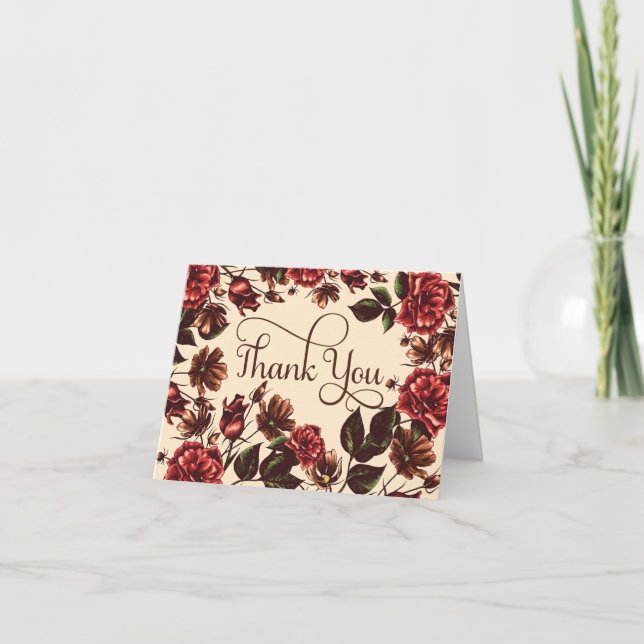 Herbst und Herbst Vielen Dank Dankeskarte (Vorderseite)