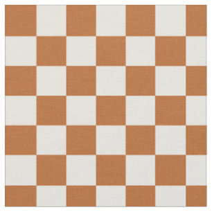 Herbst Verbranntes Orange Beige Schachbrett Karier Stoff