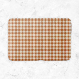 Herbst verbranntes Orange Gingham-Muster Herbst Ka Badematte