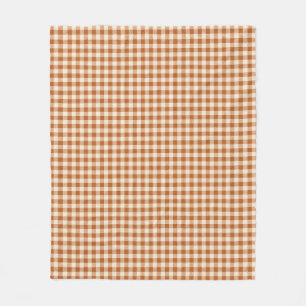 Herbst verbranntes Orange Gingham-Muster Herbst Ka Fleecedecke