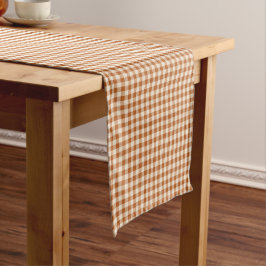 Herbst verbranntes Orange Gingham-Muster Herbst Ka Kurzer Tischläufer