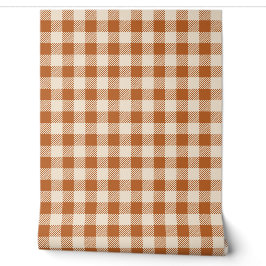 Herbst verbranntes Orange Gingham-Muster Herbst Ka Tapete