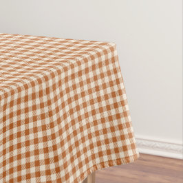 Herbst verbranntes Orange Gingham-Muster Herbst Ka Tischdecke