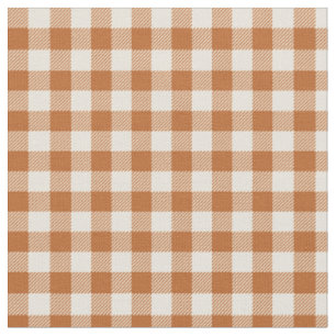 Herbst verbranntes Orange Gingham-Muster Herbst Pl Stoff