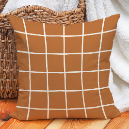 Herbst Verbranntes Orange Gitter Kariert Terrakott Kissen