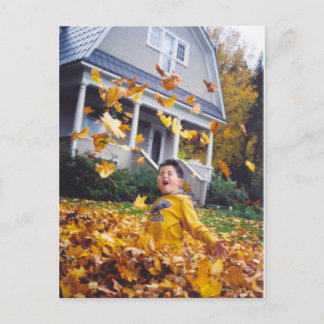 Herbst Vergessen Sie nicht, wann Blätter zum Spiel Postkarte