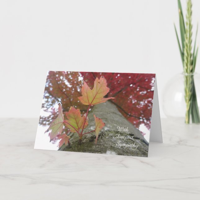 Herbst verlässt Beileids-Karte Karte (Vorderseite)