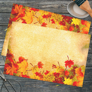 Herbst Verlässt Grenze auf Pergament Seidenpapier