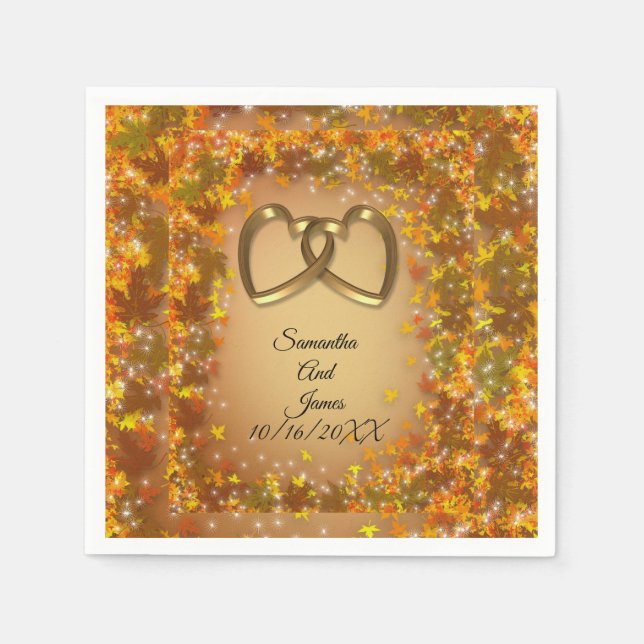 Herbst verlässt Hochzeit im Herbst Einladung Serviette (Vorderseite)