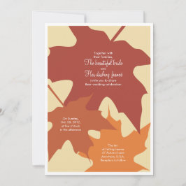 Herbst verlässt Hochzeitseinladung - Orangen Einladung