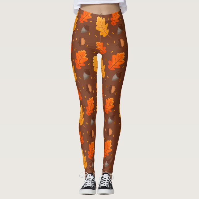 Herbst verlässt Muster Leggings (Vorderseite)