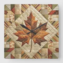 Herbst verlässt Wall-Uhr Quadratische Wanduhr