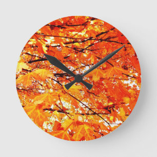 Herbst verlässt Wall-Uhr Runde Wanduhr