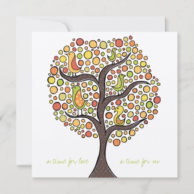 Herbst-Verlobung Herbst Hochzeitsbaum Einladung (Vorderseite)
