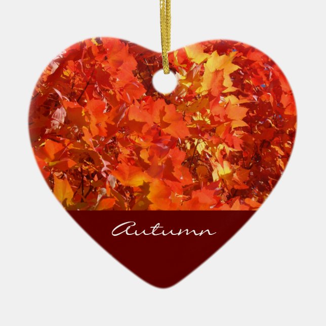 Herbst verziert das orange bunte schöne Blätter Keramikornament (Vorne)