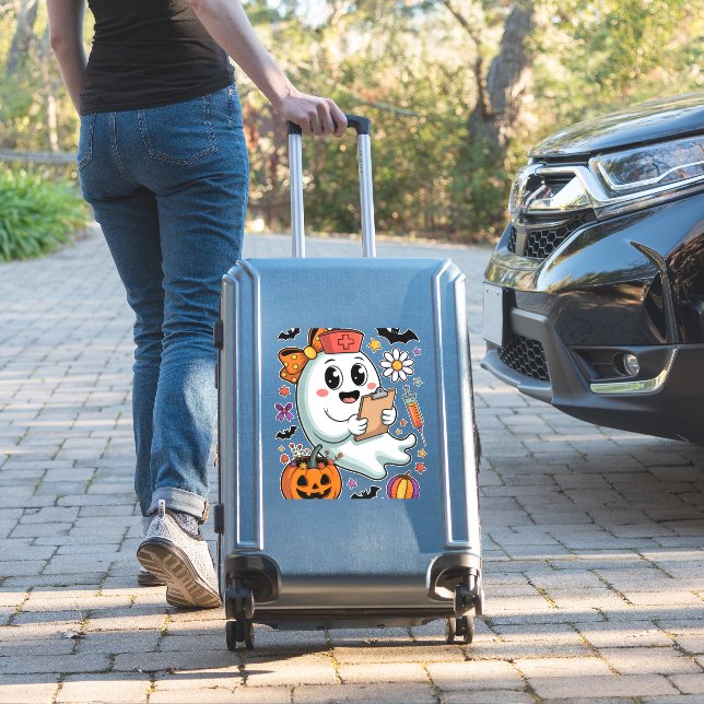 Herbst Vibes Ghost Nurse Herbst Aufkleber (Koffer Insitu)