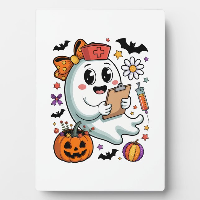 Herbst Vibes Ghost Nurse Herbst Fotoplatte (Vorderseite)
