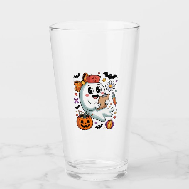 Herbst Vibes Ghost Nurse Herbst Glas (Vorderseite)