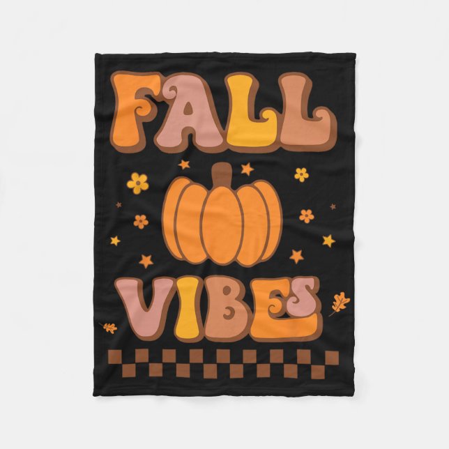 Herbst Vibes Vintag Groovy Herbstsaison rückwärts  Fleecedecke (Vorderseite)