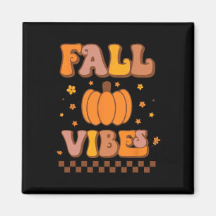 Herbst Vibes Vintag Groovy Herbstsaison rückwärts Magnet