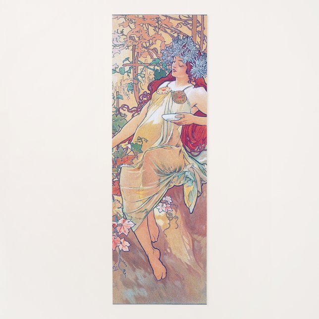 Herbst (vier Jahreszeiten), Alphonse Mucha Yogamatte (Vorderseite)