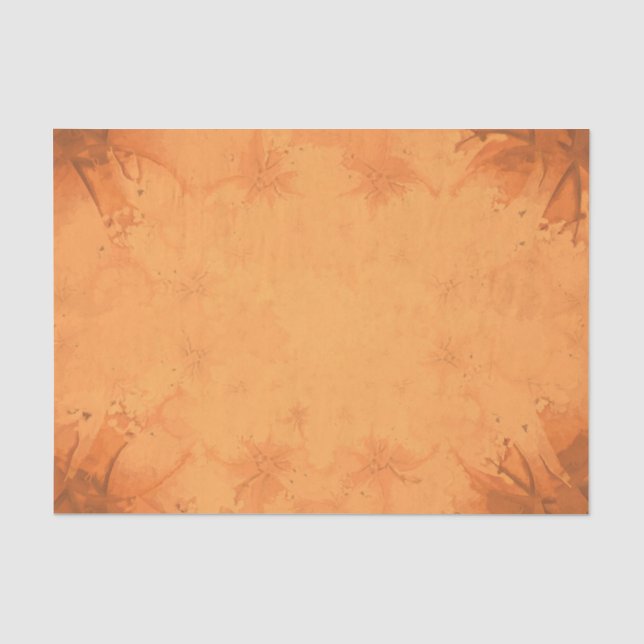 Herbst Viktorianisch-braunes Orangenmuster Seidenpapier (Vorderseite)