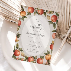 Herbst-Vintage-Apfel-Baby-Party Einladung