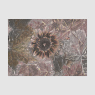 Herbst Vintage Sonnenblumen Braun-Ahorn-Blätter Seidenpapier